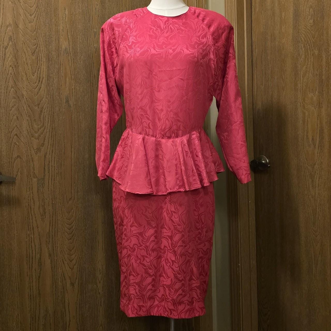 80s Hot Pink Dress - Etsy