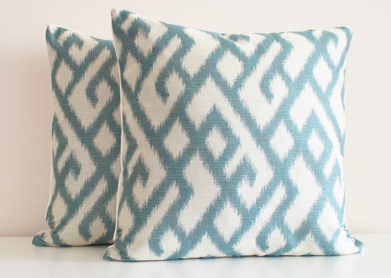 Blue Pillow Aqua Modern Pillow Decorative Throw Pillows | Etsy