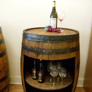 Whiskey Barrel Open Shelf Cabinet-FREE SHIPPING