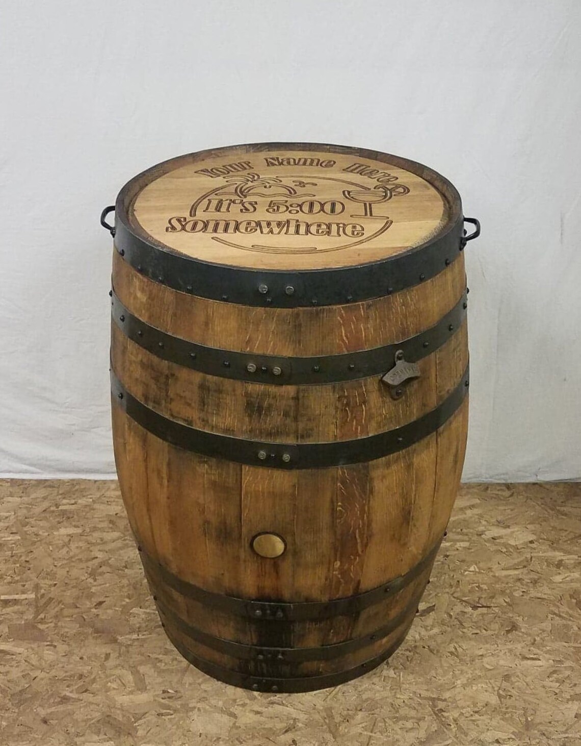 Whiskey Barrel Cooler With Personalized Lidyour Name or Etsy