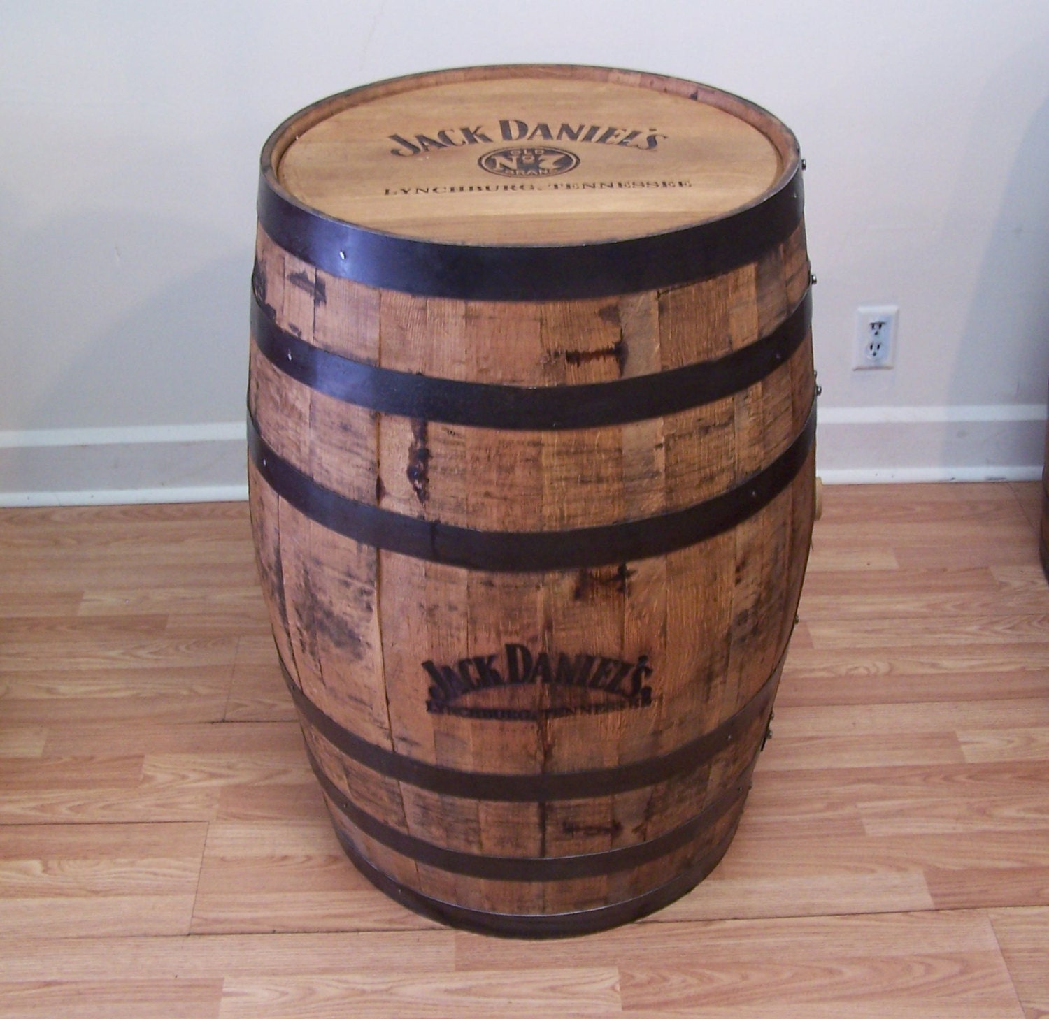 Jack Daniels Whiskey Barrel Laser Engraved -FREE SHIPPING