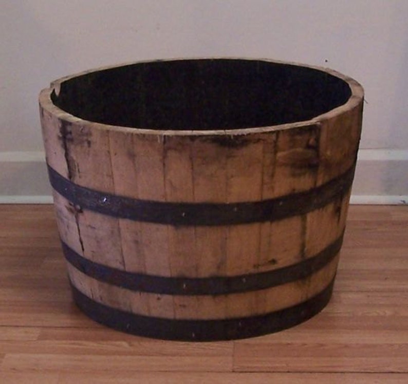 half wooden whiskey barrels for sale