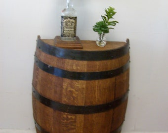 1/2  Whiskey Barrel Foyer Table-Accent Table-Rustic Decor-FREE SHIPPING