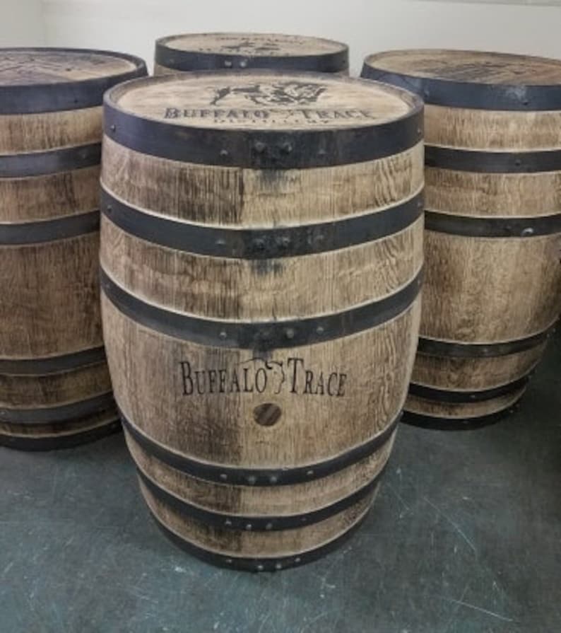 Buffalo trace whiskey barrel custom lettered on top and etsy