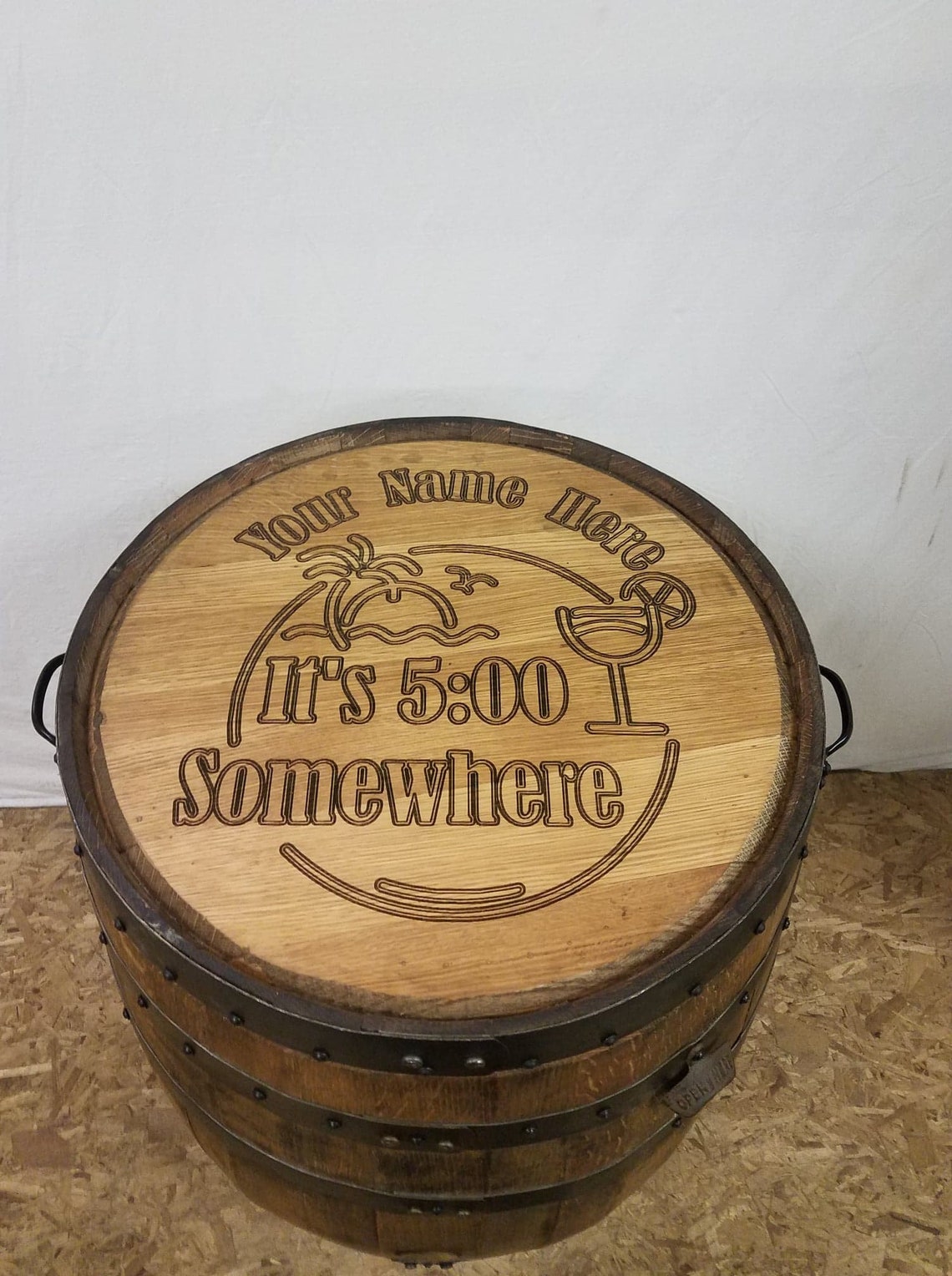 Whiskey Barrel Cooler With Personalized Lidyour Name or Etsy