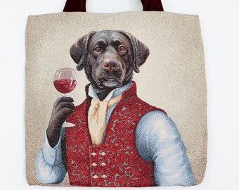 Luxury tapestry tote bag for dog lovers