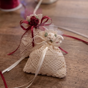 Regalos, Bolsas para regalos de boda, Un juego de 10 bolsas con fichas, Bolsas de almendras Jordan