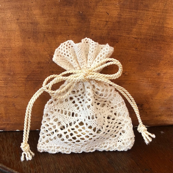 Small Gift Bag, Small Lace Gift  Pouch, Favor Bag