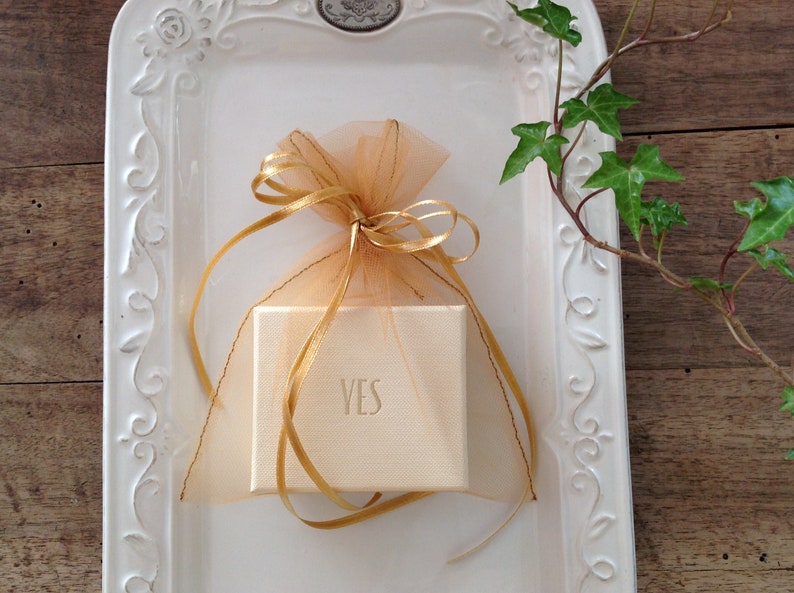 Set of 5 tulle bags with two satin ribbons