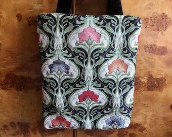 Tapestry bag, unique tote bag, gift bag with flowers pattern,