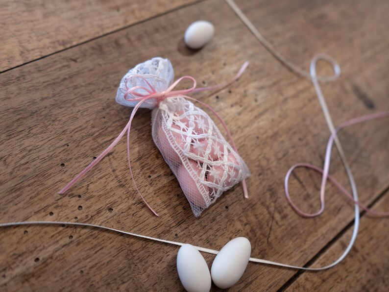 Wedding favor bags with ribbons (set of 25 bags)