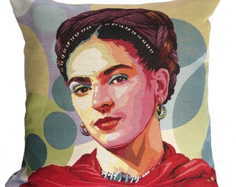 Tapestry cushion cover with Frida Kahlo 2 pattern