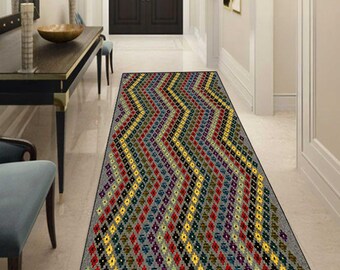 Alfombras Kilim estilo boho, alfombras geométricas coloridas, alfombras con estampados tribales, alfombras de estilo turco, alfombras de decoración boho para el hogar, alfombras con estampado digital, alfombras de pasillo