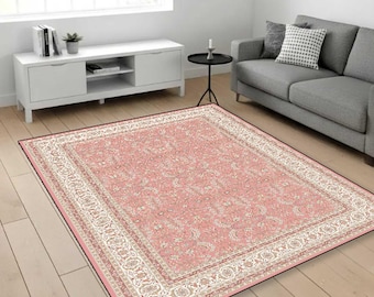 Alfombra de estilo tradicional con aspecto antiguo, alfombra para sala de estar, alfombra clásica para decoración del hogar con estampado oriental, alfombra con forma, alfombra estampada, alfombra colorida