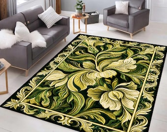 Alfombra elegante con estampado floral, alfombra colorida, alfombra digital, alfombra de lujo para sala de estar, alfombra clásica con estampado floral, alfombra con estampado floral