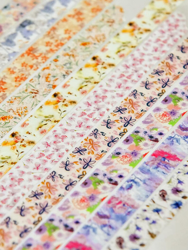 Floral Washi Tape Set – Pastel Journaling Planner Scrapbooking Supplies ...