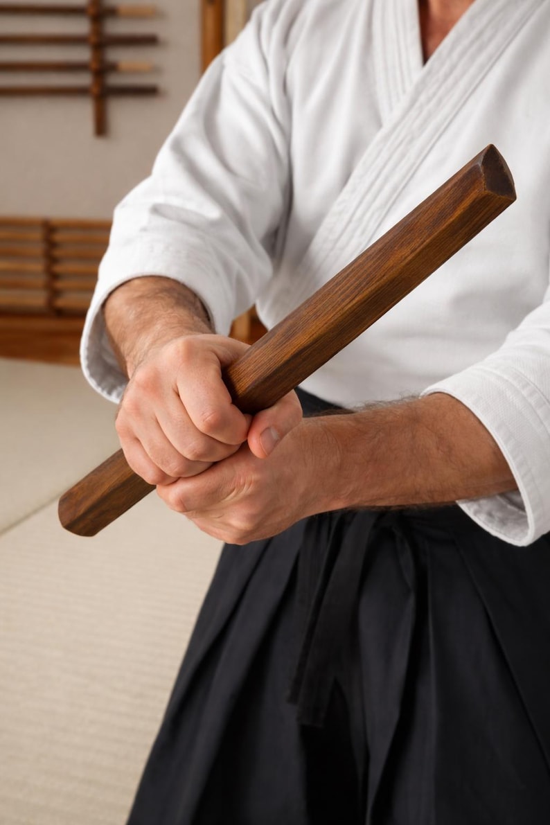 Handcrafted Wooden Training Stick for Martial Arts, Aikido Practice ...