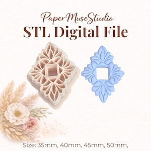Dahlia Diamond Polymer Clay Cutter STL File (Digital Download) – Jewellery Making Tool