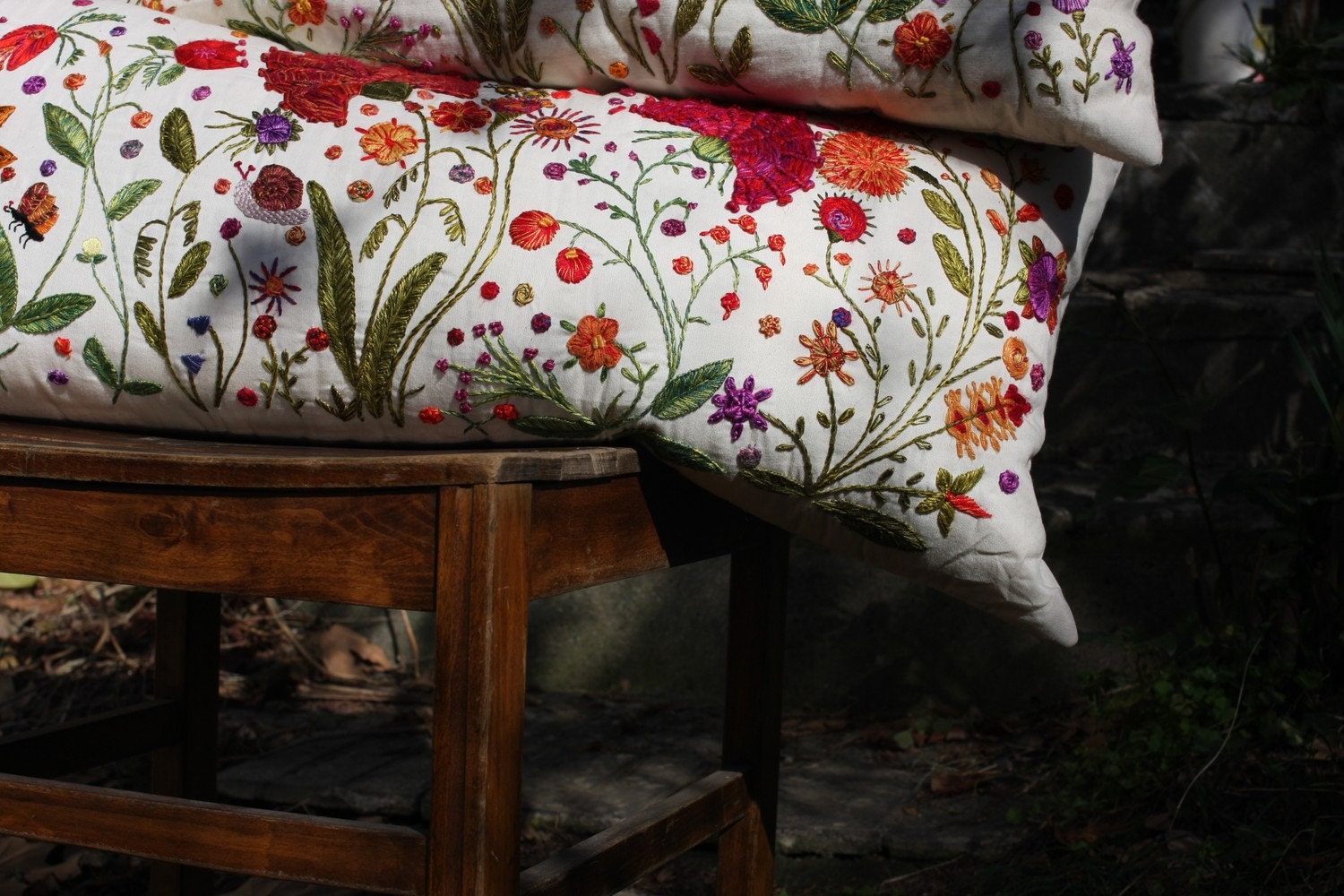 SPRING RITE Hand Embroidered Pillowcase Etsy