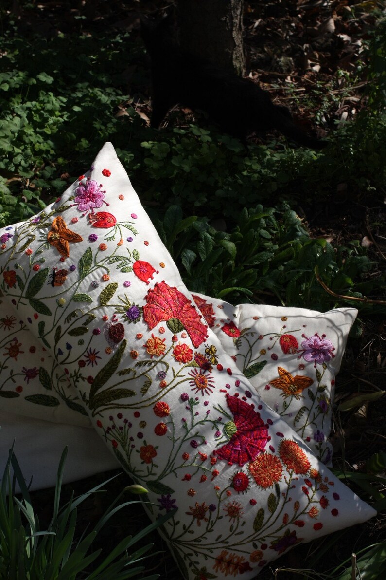 SPRING RITE Hand Embroidered Pillowcase Etsy