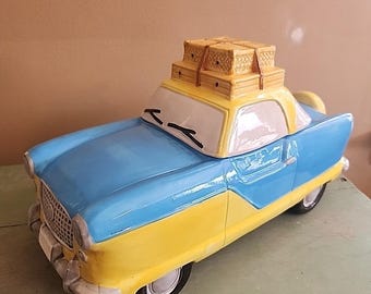 Vtg American Nash Touring Coup Car Ceramic Cookie Jar Omnibus Fitz Floyd 1995