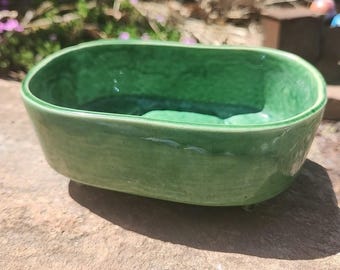 Vintage McCoy Bird-footed "Bathtub" Planter Green Circa 1967 MCM Collectible USA