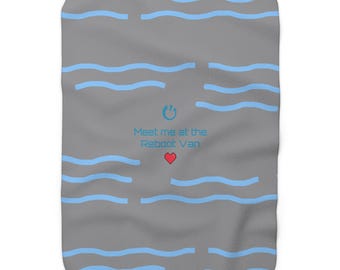 Meet Me at the Reboot Van Sherpa Fleece Blanket | Tech Heart Waves