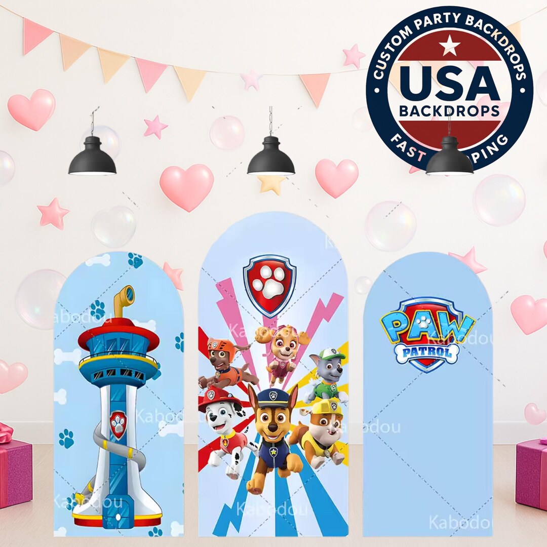 Two The Rescue Backdrop Rescue Dogs Arch Backdrop | 3 Pieces | Cylinders Covers| Fast Ship ...