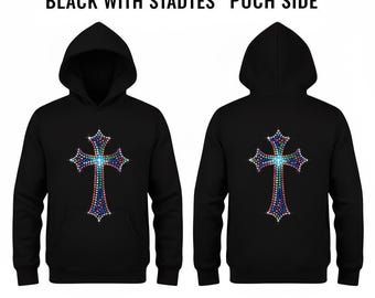 Hoodie met strass vlam | Zwarte Scene-olitis-trui