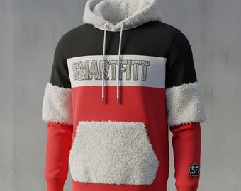 Color Block Sherpa Fleece Hoodie | Oversized Winter Pullover