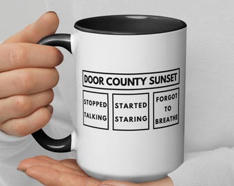 Door County Sunset Mug with Color Inside | Forgot to Breathe | Door County Gift | Ceramic Mug | FREE SHIPPING
