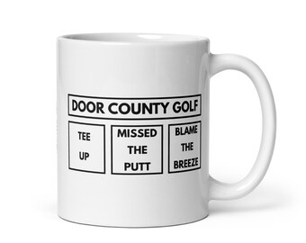 Door County Golf Mug | Blame the Breeze | Wisconsin Golfer Gift | FREE SHIPPING