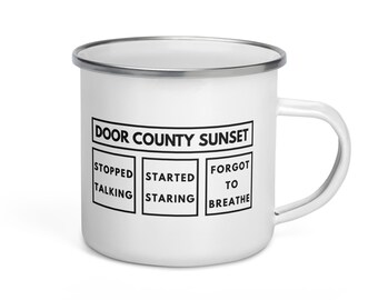 Door County Sunset Enamel Mug | Forgot to Breathe | Door County Gift | Camping Mug | FREE SHIPPING