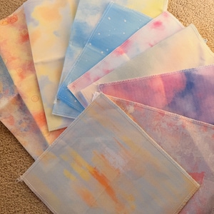 Printed 16 Count Aida Cloth, Small Size Cross Stitch Fabric, Watercolor Pattern Embroidery Aida, 16CT Printed Fabric for Mini Projects