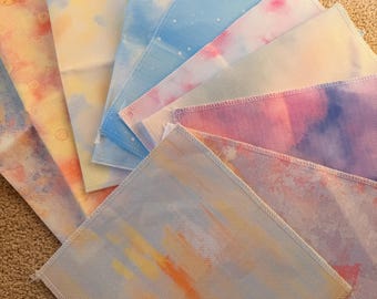 Printed 16 Count Aida Cloth, Small Size Cross Stitch Fabric, Watercolor Pattern Embroidery Aida, 16CT Printed Fabric for Mini Projects