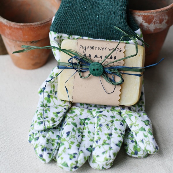 Gardener's Soap Creatively Packaged With Gardening Gloves Gift Idea - Gardeners Gift - Mother's Day Gift - Christmas gift