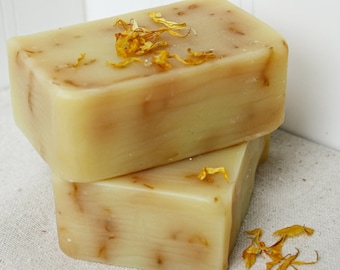 Bergamot & Rosemary Handmade Cold Process Soap - Handmade, Vegan Soap - Organic Pureed Carrot Soap - Bar Soap