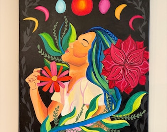 Original Acrylic Painting: The Moonlit Goddess