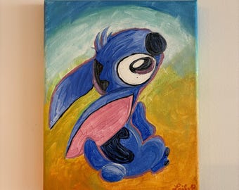 Oryginalny akrylowy obraz komiksowy - Stitch