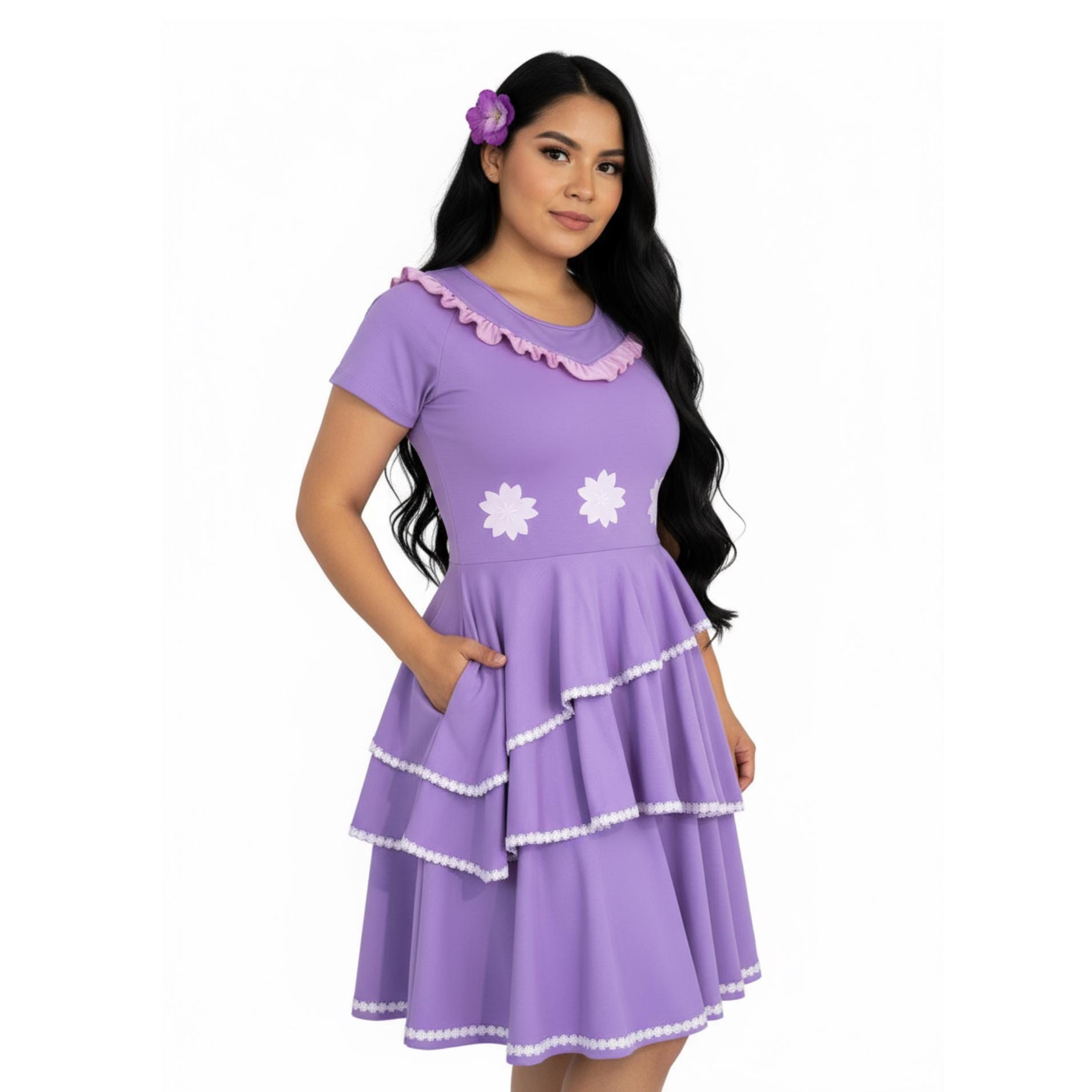 Robe Princesse Isabella Encanto – Violette, Jupe Volumineuse, Accessoires Inclus – Déguisement Enfant