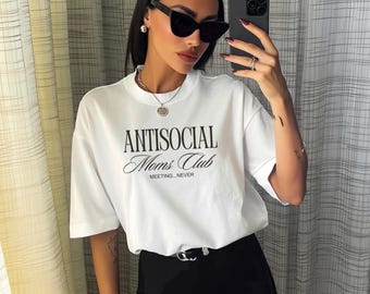 Asociaal Moms Club-shirt, anti-sociaal Mom Club-shirt, grappig moedercadeau