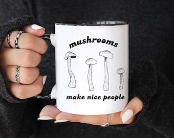 Zabawny kubek z grzybami, kubek z grzybami, kubek z grzybami, retro ceramiczny prezent do kawy, boho psychodeliczne naczynia do picia, prezent dla miłośnika grzybów