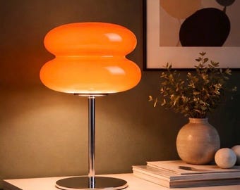 Lampada a forma di fungo luminosa – Luce ambientale arancione retrò per spazi moderni e accoglienti.