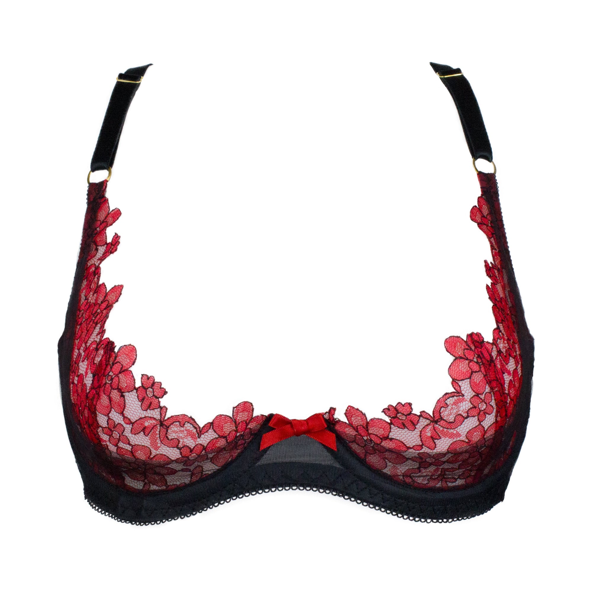 Women Floral Lace 1/4 Cup Push Up Bra with Underwire Exposed Breast  Adjustable Straps Bras Underwear Sexy Lingerie Tops Bralette - AliExpress