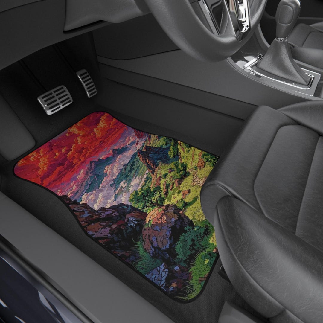 Fantasy Mountain Landscape Car Mats | Scenic Front Floor Mats - Etsy