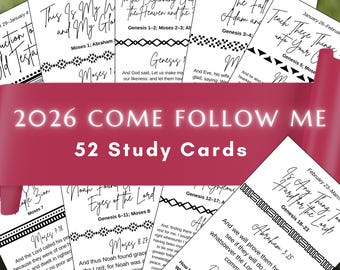 2026 Come Follow Me Old Testament Weekly Lesson Inspirational Scripture Cards (Digital Download)