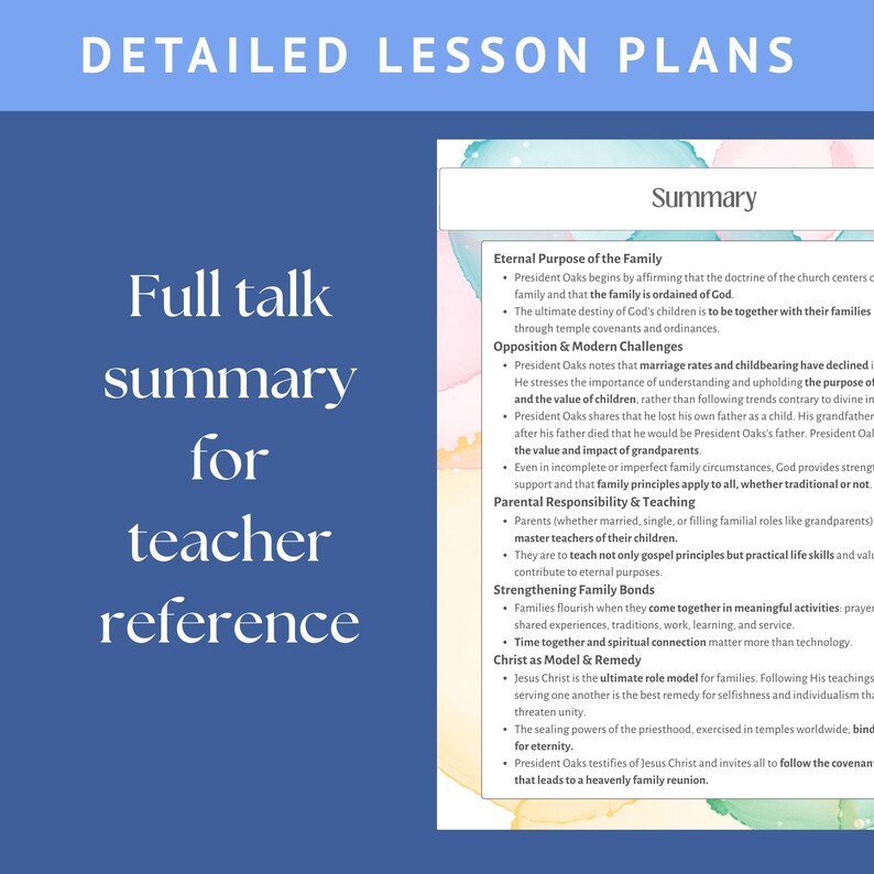 Conference Lesson 2025 General Conference Talk Lesson Plan Bundle for Relief Society ...