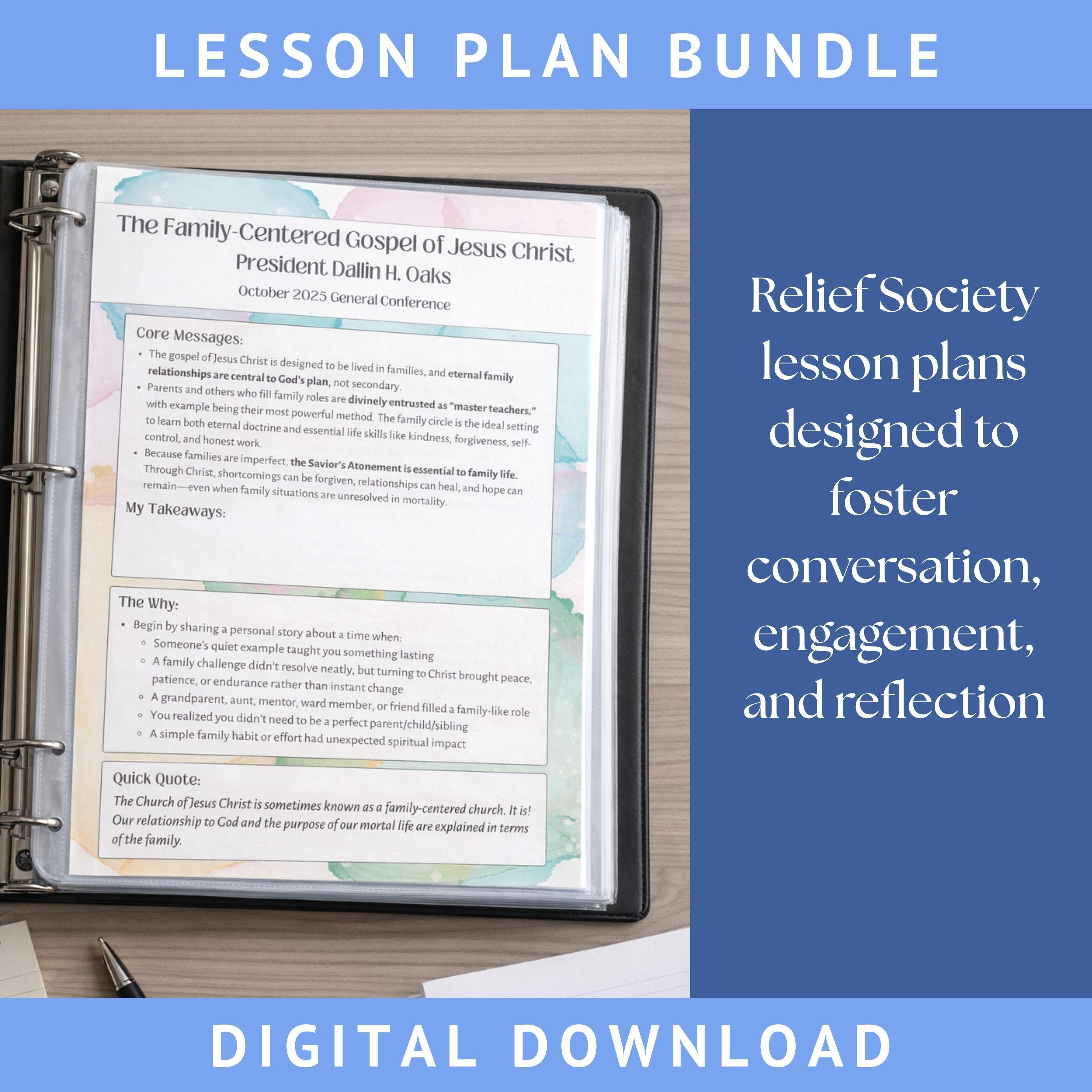 Conference Lesson 2025 General Conference Talk Lesson Plan Bundle for Relief Society ...