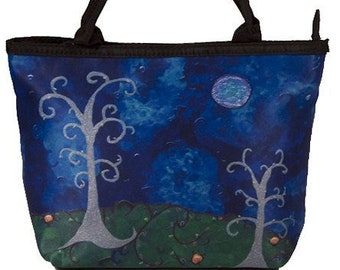 Whimsical Trees Small Purse, Small Handbag From my Original Oil Painting, The Couple