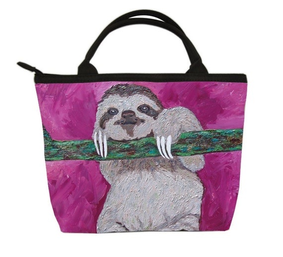 Sloth Small Purse, Small Handbag - Salvador Kitti -From my Original Oil Painting, Leisurely Life